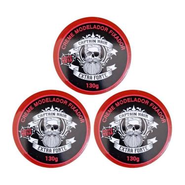 Imagem de Creme Modelador Captain Hair Efeito Teia 130G - Kit Com 3Un
