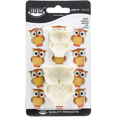 Imagem de JEM Pop It - Molde em forma de coruja para decoração de bolos, tamanhos pequenos e grandes, conjunto de 2
