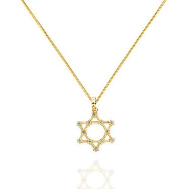 Imagem de Corrente Veneziana Com Pingente Estrela De Davi Ouro 18k - AGAPRIME JÓ