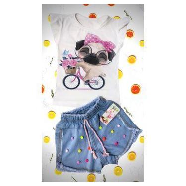 Imagem de Conjunto jeans infantil para meninas. - MC MODA KIDS, Cachorrinho, G v