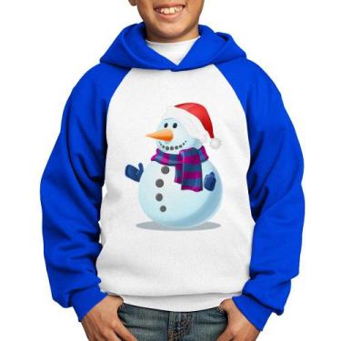 Imagem de Moletom Infantil Boneco de neve - Foca na Moda, Branco, Azul, 14
