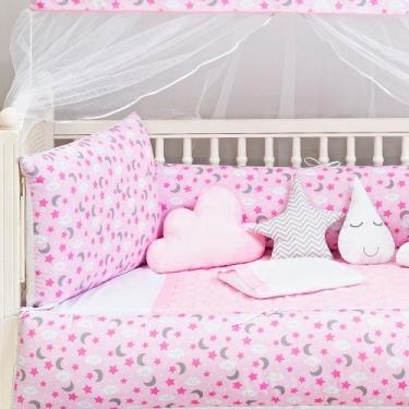 Imagem de Kit Berço Menina Rosa Completo 13 Peças - Oficina dos Sonhos Enxovais,