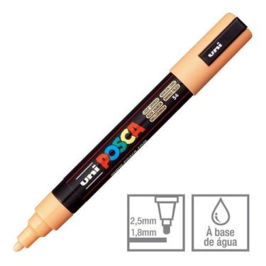 Imagem de PC-5M Posca  Laranja Claro Ponta Redonda 1.8 a 2.5mm - UNI