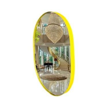 Imagem de Espelho Oval Moderno Decorativo 60x47 cm - uni, Amarelo