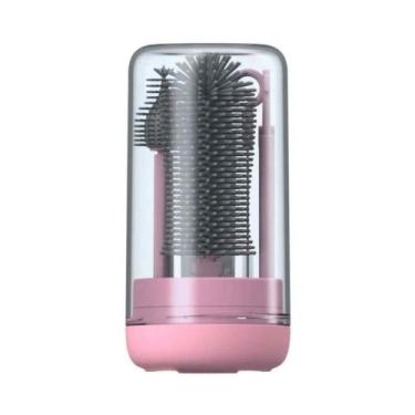 Imagem de Kit De Escovas Silicone 4 em 1 Para Limpeza De Mamadeira Garrafa Copo 