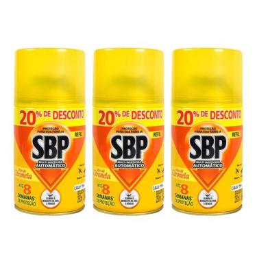 Imagem de Inseticida Automático Sbp Multi Refil 250ml Citronela Kit 3, SBP Multi