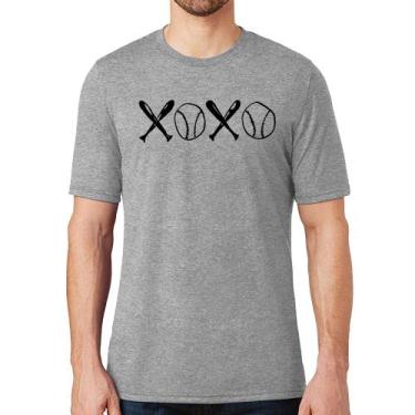 Imagem de Camiseta Xoxo Baseball - Foca na Moda, Cinza, GG