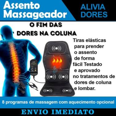 Imagem de Assento Massageador Eletrônico Costas Pescoço Massagem Relaxante Vibra