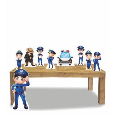 Imagem de Kit Display de chão e mesa totens festa Policia 9 Pçs - Dropx4