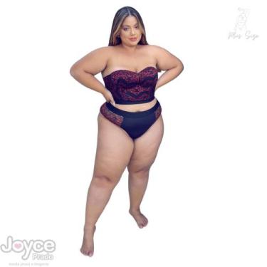 Imagem de Conjunto Cropped sem alça Fio Duplo Gota Vermelho Pto 236.03 - Joyce P