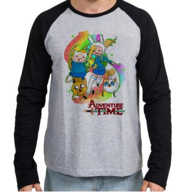 Imagem de Camiseta Manga Longa blusa  Adventure Time  Jake Finn Fionna Cake - Em