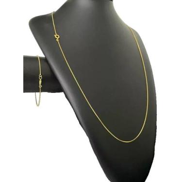 Imagem de Cordão + Pulseira Veneziana 1mm - Banhado a Ouro 18k - ToJoia18k