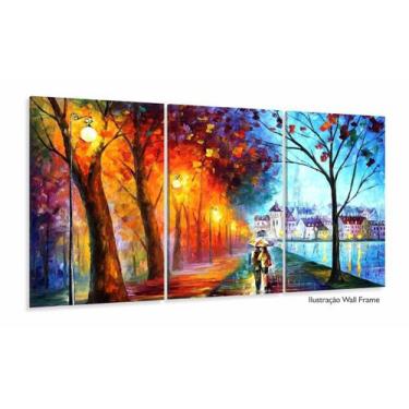 Imagem de Quadros Decorativos Casal Bosque Abstrato Sala Quarto 120x60 - Wall Fr