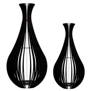 Imagem de Luminária de Chão GOTAS DE ORVALHO MDF Luminária - CORALISA, Preto, Ki