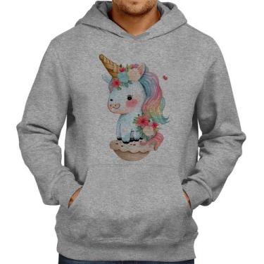 Imagem de Moletom Unicórnio Bebê - Foca na Moda, Cinza, PP