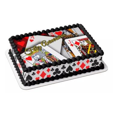 Imagem de Papel arroz e faixa lateral para bolo festa aniversário surpresa comem