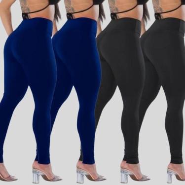 Imagem de Kit 4 Calças Legging Feminina Suplex Academia Cintura Alta - Blanco St