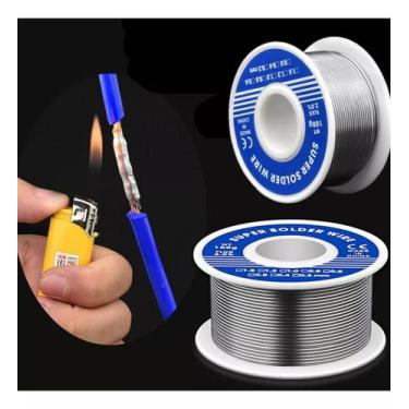 Imagem de Jogo 2 Fio De Solda Ferro Estanho Fluxo Isqueiro 1.0mm Prata - MERCADO