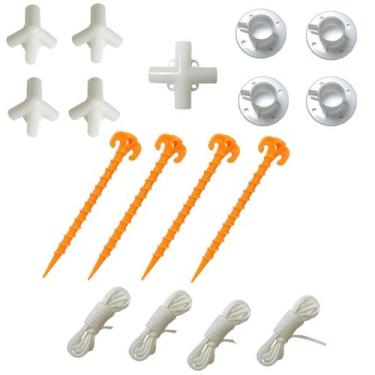 Imagem de Kit 17pcs Completo p/ reparo Gazebo 3x3mt + Estacas + Cordas - Save Sh