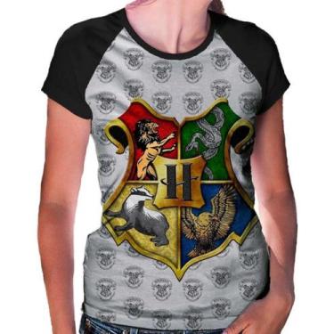 Imagem de Camiseta Raglan Baby Look Harry Potter Ref:393 - smoke, Preto, M