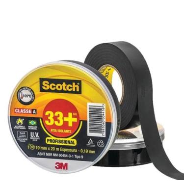 Imagem de Fita isolante anti-chama preto 3m scotch 33+ 19mmx 20m