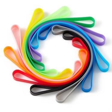 Imagem de 12 peças de faixas de borracha de silicone, faixas elásticas para envolver livros, armadilhas de caranguejo, arte, cozinhar, embrulhar, exercício, envoltórios, calor, frio, UV, resistente a produtos químicos