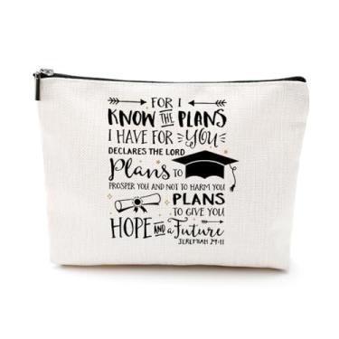 Imagem de Bolsa de cosméticos inspiradora para formatura bolsa de maquiagem classe de 2024 Phd presentes de formatura presente de parabéns para mulheres enfermeiras, KnowPlans, 9.7" x 6.8 "x 2"
