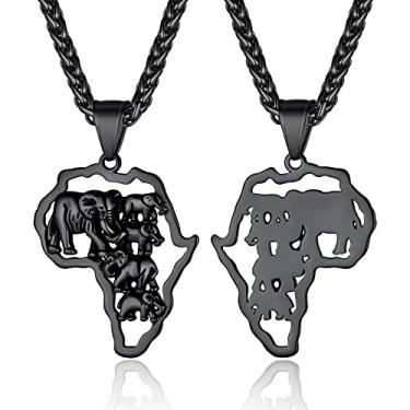 Imagem de ChainsProMax Colar masculino do continente africano ajustável, joia do mapa da África, aço inoxidável 316L/banhado a ouro (caixa de presente enviado), não conhecido,