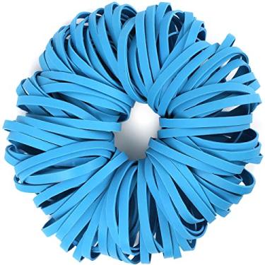 Imagem de AMUU Elásticos Tamanho 64 Elástico Azul Pacote com 110 Elásticos #64 para Material de Escritório Pastas de Arquivo de Dinheiro para Casa Elásticos Fortes
