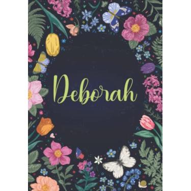 Imagem de Deborah: Carnet de notes A5 | Prénom personnalisé Deborah | Cadeau d'anniversaire pour fille, femme, maman, copine, sœur ... | Jardin de papillon | 120 pages lignée, Petit Format A5 (14.8 x 21 cm)