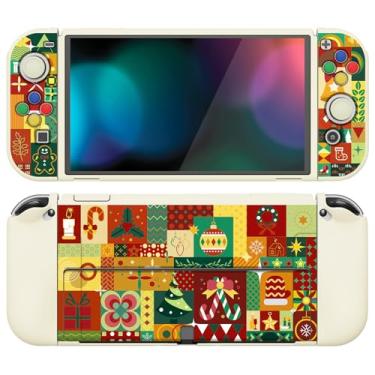 Imagem de PlayVital ZealProtect Capa protetora macia para Nintendo Switch OLED, capa protetora flexível Joycon Grip para Nintendo Switch OLED com pegas de polegar e tampa de botão de direção ABXY - envoltório