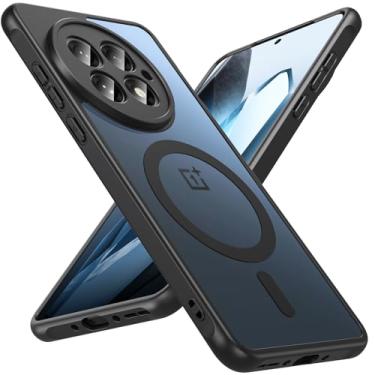 Imagem de Capa magnética para OnePlus 13 [compatível com MagSafe] Capa protetora antiimpressões digitais translúcida fosca à prova de choque slim fit de grau militar proteção anti-impressão digital para OnePlus