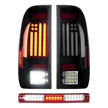 Imagem de Luz traseira de LED + terceiro terço lâmpada de carga de freio para Ford F150 1997-2003, F150 Heritage 2004, conjunto de luz traseira de parada de alta montagem, F85Z13405CA, F85Z13404CA, FO2800117,