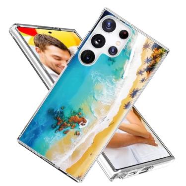 Imagem de ARTIOSIT Capa para Galaxy S22 Ultra, capa para Samsung S22 Ultra para meninas, mulheres, homens, à prova de choque, fina, macia, TPU, capa protetora para S22 Ultra, mar, oceano, ensolarado, verão,