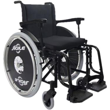 Imagem de Cadeira de Rodas em Alumínio Ágile 48cm Preta - Baxmann Jaguaribe