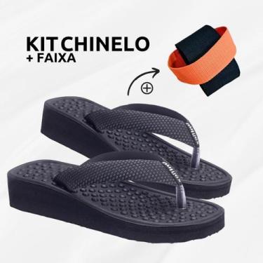 Imagem de Kit Chinelo Ortopédico Para Esporão + Faixa Alongamento - Uniflex, 39/