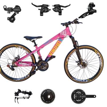 Imagem de Bicicleta 26 VikingX T25 24v Aluminio SHIMANO K7 Indexado Pneu Slick Fino Fx Amarela1.50-Unissex