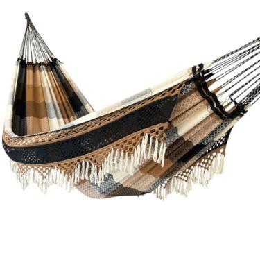 Imagem de L&DCONFECÇÕES Rede Dormir Casal King Luxo Multicolorida Rede de Dormir Gigante Varanda Artesanal