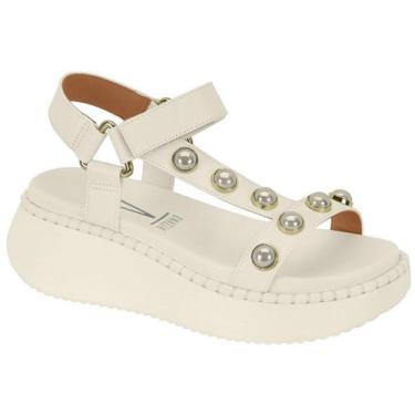 Imagem de Sandália Vizzano Papete Plataforma Anabela Esferas Metalizadas Brilho 