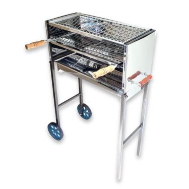 Imagem de CHURRASQUEIRA CARRINHO INOX 60cm Modelo CSCI - CHURRASCO BRASILEIRO
