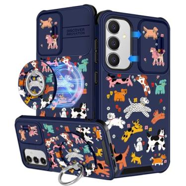 Imagem de Buleens Capa para Samsung Galaxy S24 FE - com suporte de anel e capa de câmera estética bonita projetada S24FE capa feminina desenho animado Kawaii cachorro legal para Samsung S24 FE capa de telefone