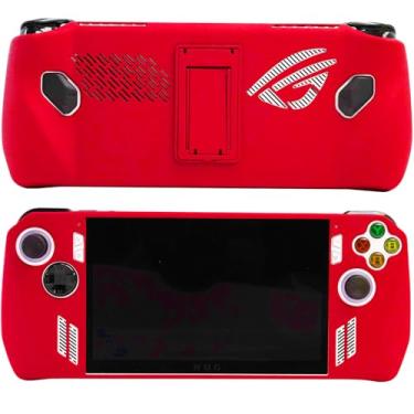 Imagem de EIELST Capa protetora projetada para ASUS ROG Ally 2023 - [proteção contra quedas de grau militar de 3,5 m] Capa antiderrapante para jogos de liga rog portátil com suporte - vermelha