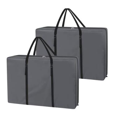 Imagem de Explore Land Bolsa de armazenamento de cadeira resistente para transporte leve com gravidade zero dobrável (embalagem com 2 unidades, cinza)