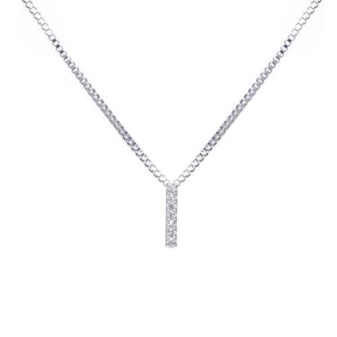 Imagem de Colar inicial cravejada Banhado Prata 925 - Papillon Semi Jóias