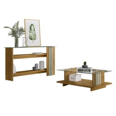 Imagem de Mesa de Centro e Aparador Ripado Fire Z10 Cumaru/Opala - Mpozenato, Cu