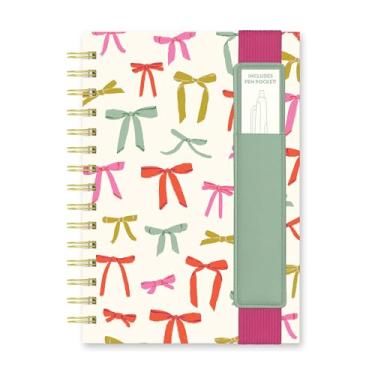 Imagem de Studio Oh! Caderno espiral Oliver com bolso para caneta, 14,6 cm x 22,2 cm, agenda diária de capa dura, papel pautado com 160 páginas, peso de papel de 100 g/m2, caderno plano, coloque um laço nele