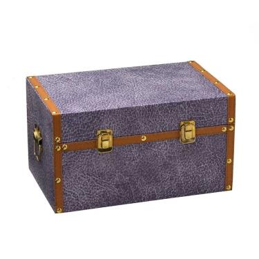 Imagem de Báu Decorativo em MDF Azul 32cm 15406-PL