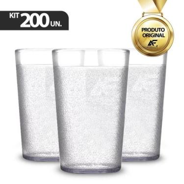 Imagem de Kit 200 Copos Policarbonato Inquebrável 250ml Anti Impacto - AferMix