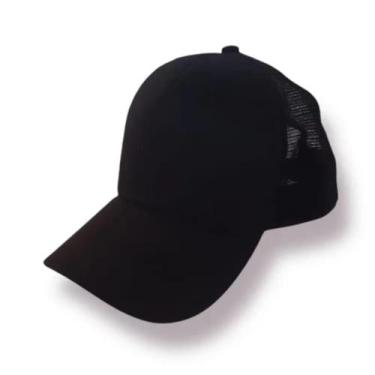 Imagem de Boné Infantil Trucker Unissex Liso Com Ajuste Tela Aba Curva - CAP, Pr