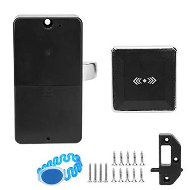 Imagem de Fechadura de indução tipo alça QANYEGN, fechadura eletrônica inteligente, fechadura antirroubo de indução de cartão de identificação para armário de arquivo de guarda-roupas de